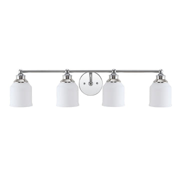 Lydia Iron/Frosted Glass Farmhouse Cottage LED Vanity Light - JONATHAN Y